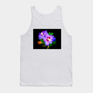 Purple Hibiscus with raindrops Tank Top